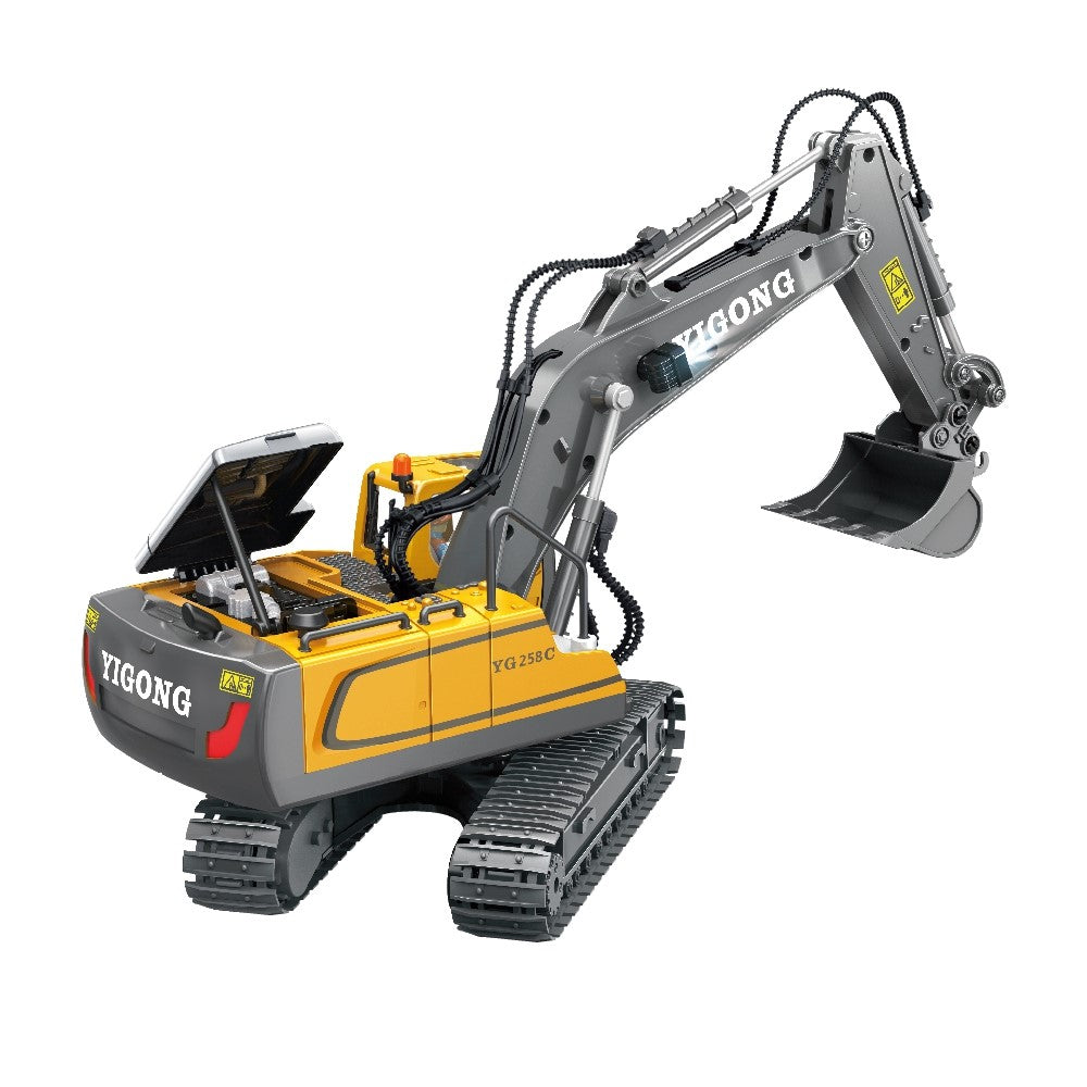 BC1043 11-Channel 2.4G RC Excavator 1 / 20 Scale Remote Control Excavator Metal Construction Vehicle Tractor Toys for Boys and Girls