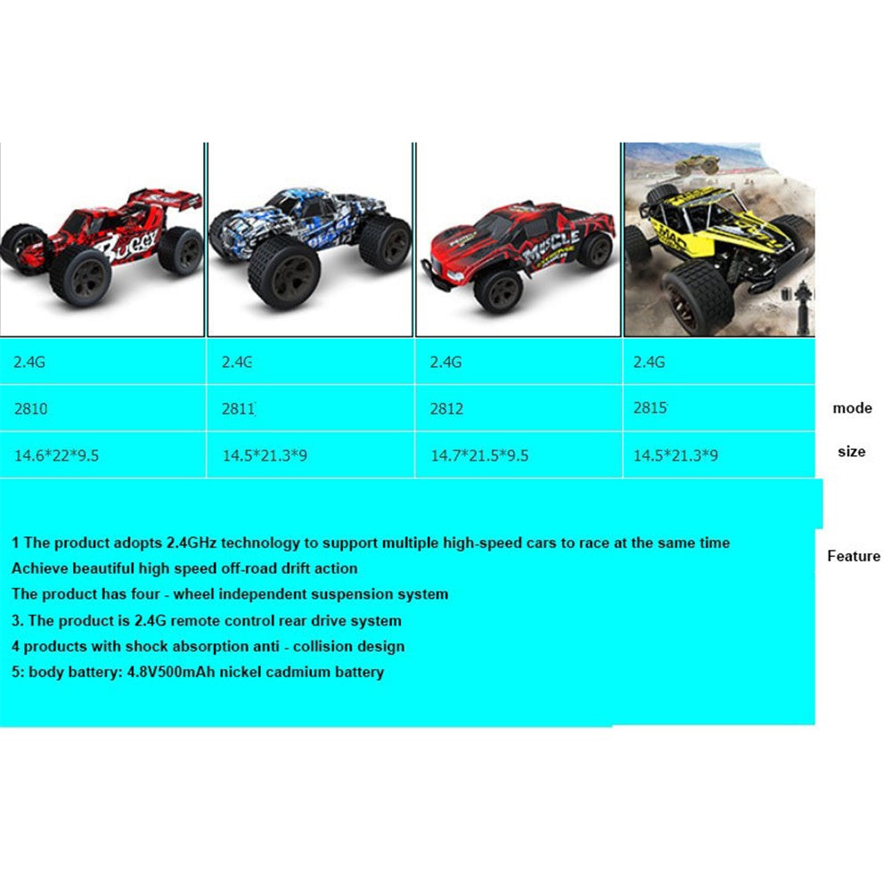 KYAMRC 2815B 1:20 2.4G Simulation RC Car Pickup Four Wheel Off-road Remote Control Car Children Boys Toy