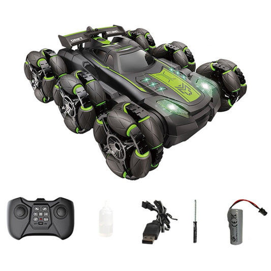 FC-2009A 2.4G Six-Wheel Spray Stunt Car RC Swing Arm Deformation Climbing Drift Car Model Toy for Kids