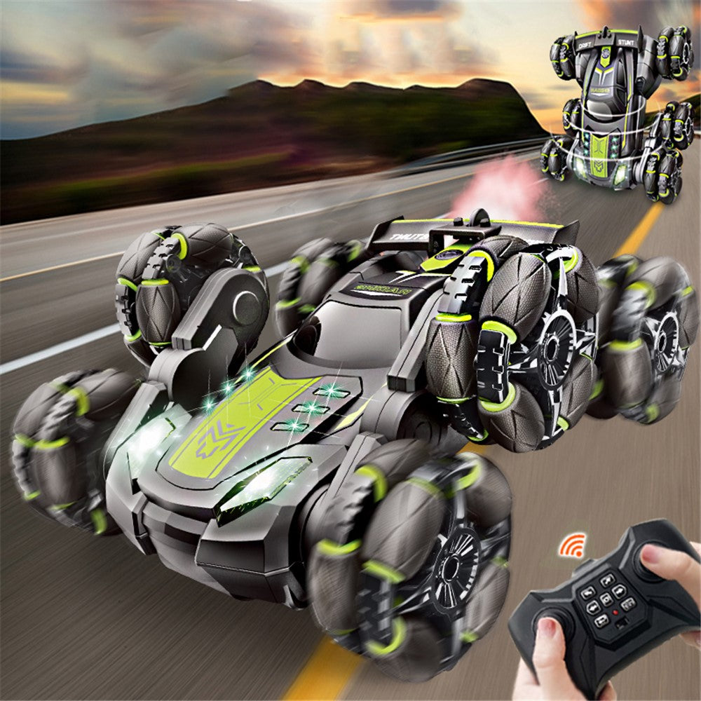 FC-2009A 2.4G Six-Wheel Spray Stunt Car RC Swing Arm Deformation Climbing Drift Car Model Toy for Kids