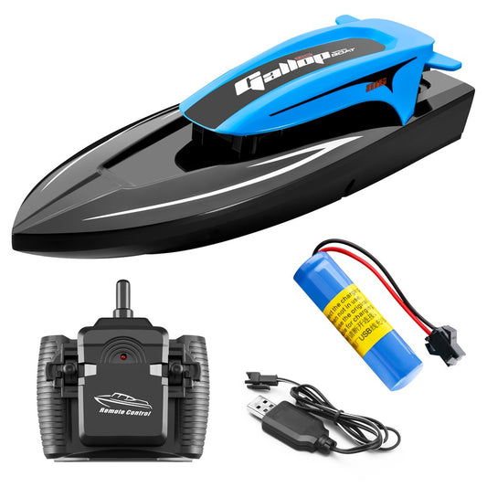 816 Kids RC Speedboat 2.4Ghz High Speed Remote Control Boat Water Toy with LED Light, 1 Battery