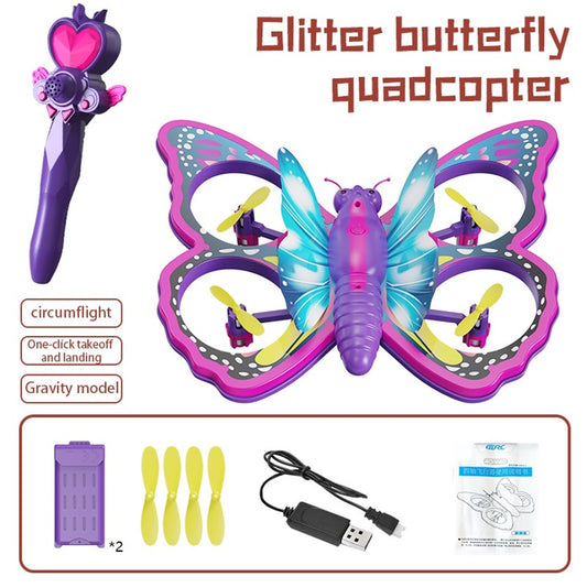 4DRC V40 Kids Butterfly Quadcopter RC Drone Toy without Aerial Photo Function, Dual Batteries