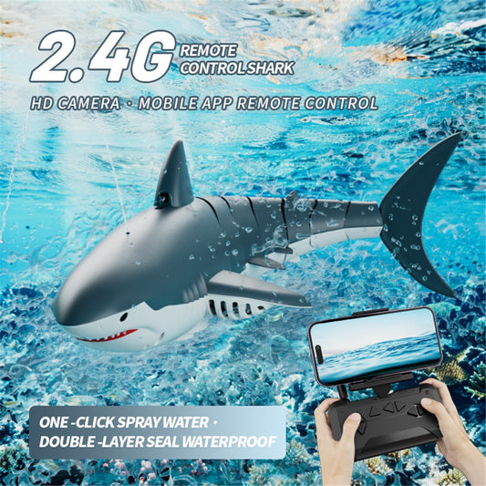 4DRC S6 Bionic Remote Control Shark Spray Water Toy with Camera Electric Megalodon RC Toy, 2 Batteries