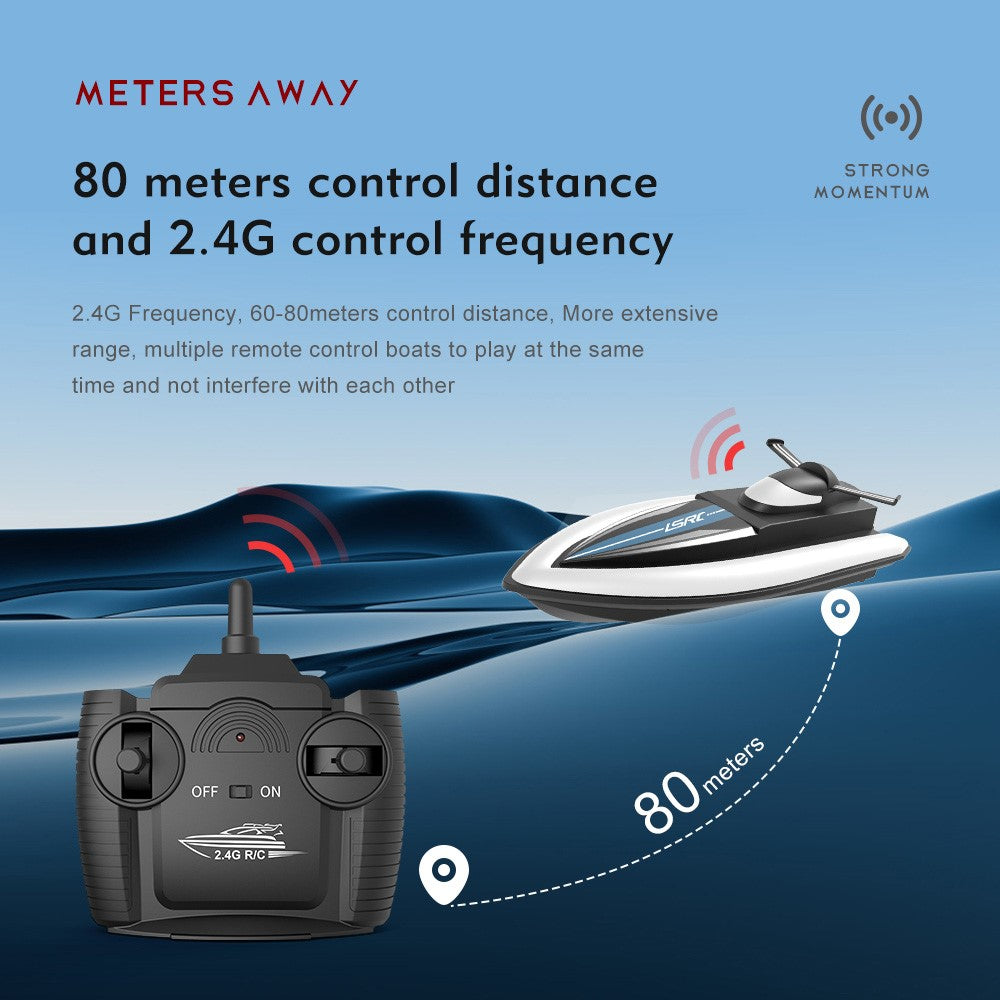 LSRC Children Remote Control Boat Dual Motors Simulated RC Speedboat Model