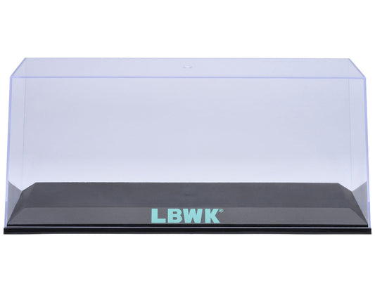 Collectible Display Show Case with Black Plastic Base and Green "LBWK" Logo for 1/18-1/24 Scale Model Cars by Autoart