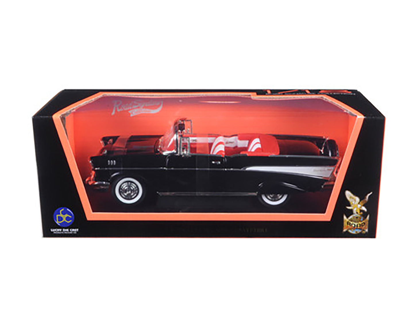 1957 Chevrolet Bel Air Convertible Black 1/18 Diecast Model Car by Road Signature 