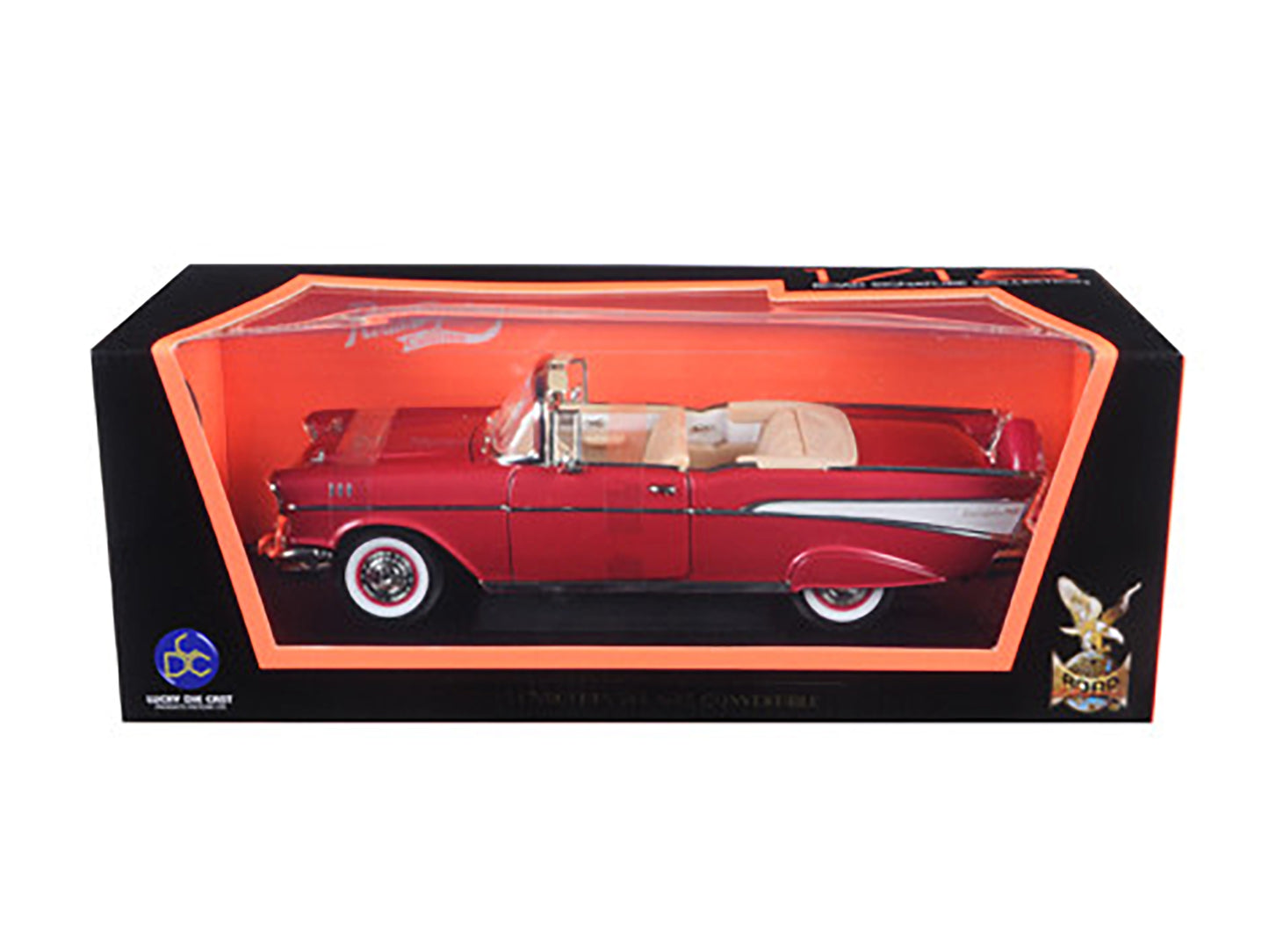 1957 Chevrolet Bel Air Convertible Red 1/18 Diecast Model Car by Road Signature 