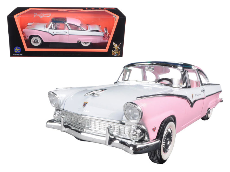 1955 Ford Crown Victoria Pink 1/18 Diecast Model Car by Road Signature 