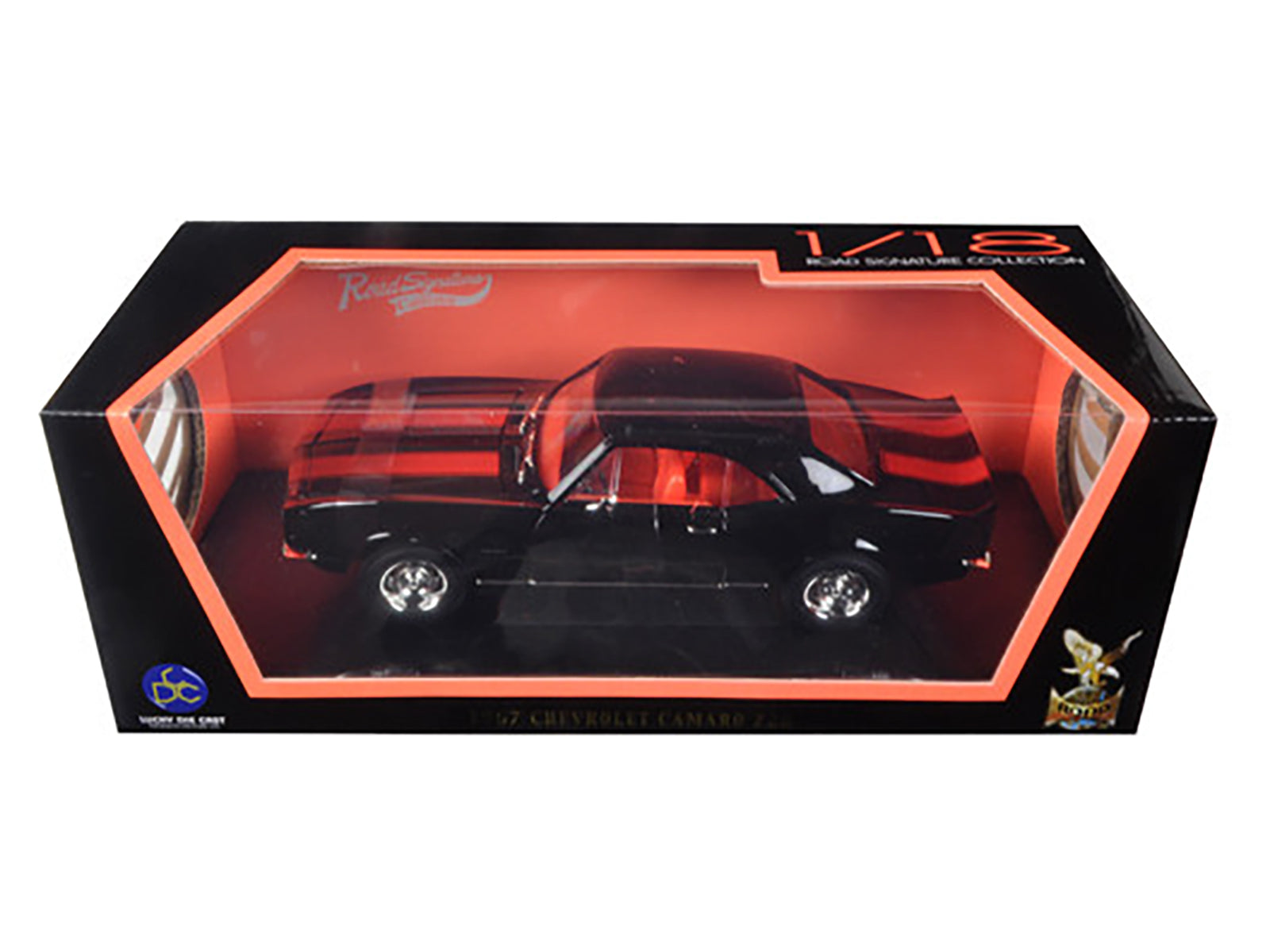 1967 Chevrolet Camaro Z/28 Black with Red Stripes 1/18 Diecast Model Car by Road Signature