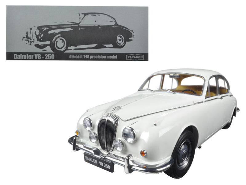 1967 Daimler V8-250 English White Left Hand Drive 1/18 Diecast Model Car by Paragon
