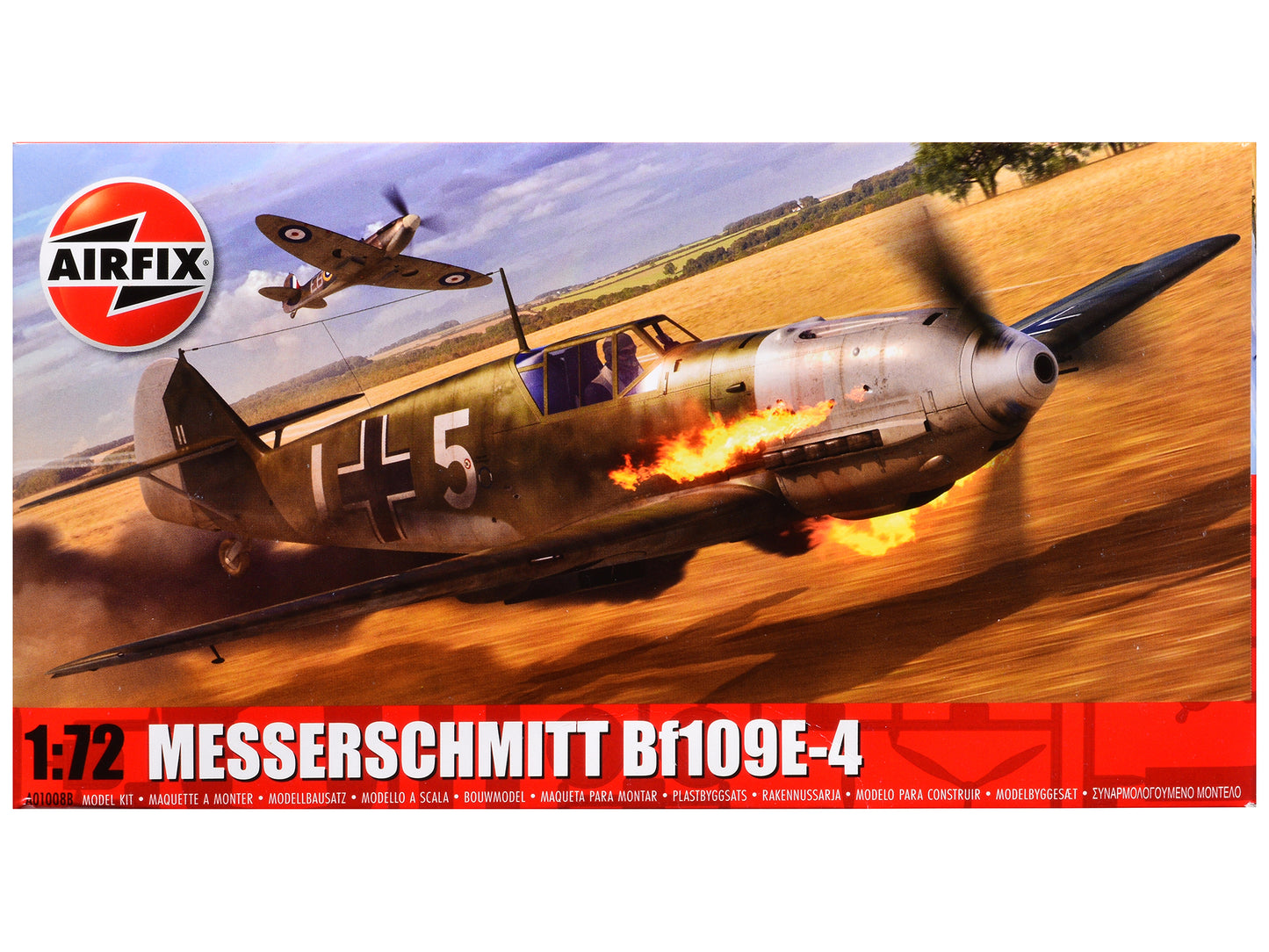Level 1 Model Kit Messerschmitt Bf109E-4 Fighter Aircraft 1/72 Plastic Model Kit by Airfix