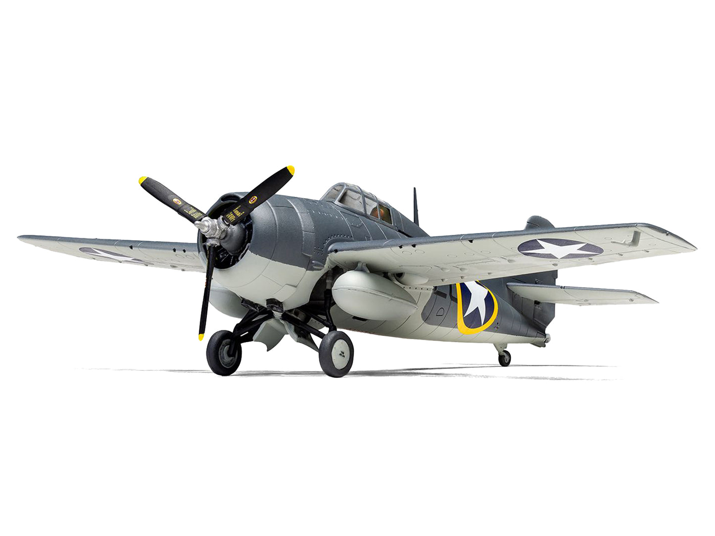 Level 2 Model Kit Grumman F4F-4 Wildcat Fighter Aircraft with 2 Scheme Options 1/72 Plastic Model Kit by Airfix