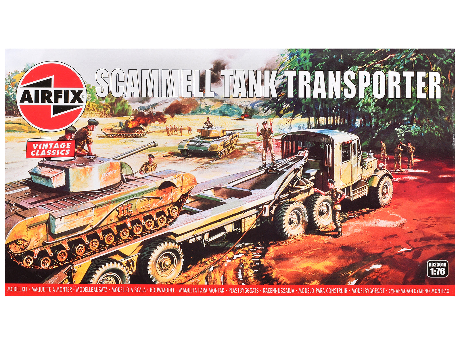 Level 2 Model Kit Scammel Tank Transporter 1/76 Plastic Model Kit by Airfix