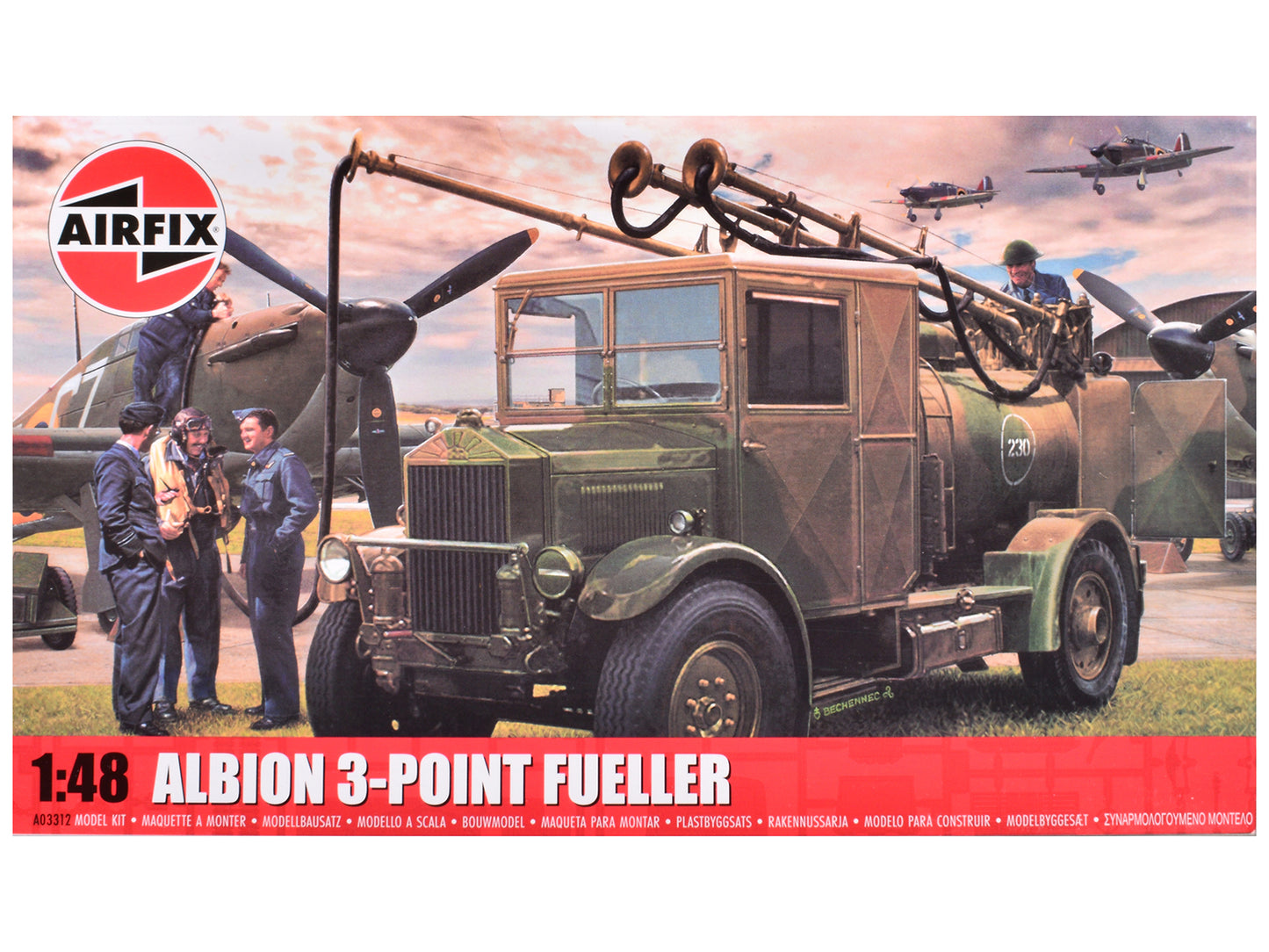 Level 2 Model Kit Albion 3-Point Fueller Truck 1/48 Plastic Model Kit by Airfix