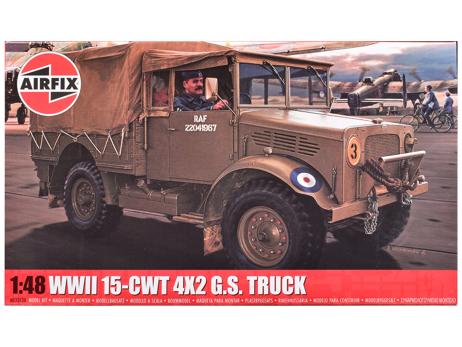 Level 2 Model Kit WWII 15-cwt 4x2 General Service Truck with 2 Scheme Options 1/48 Plastic Model Kit by Airfix