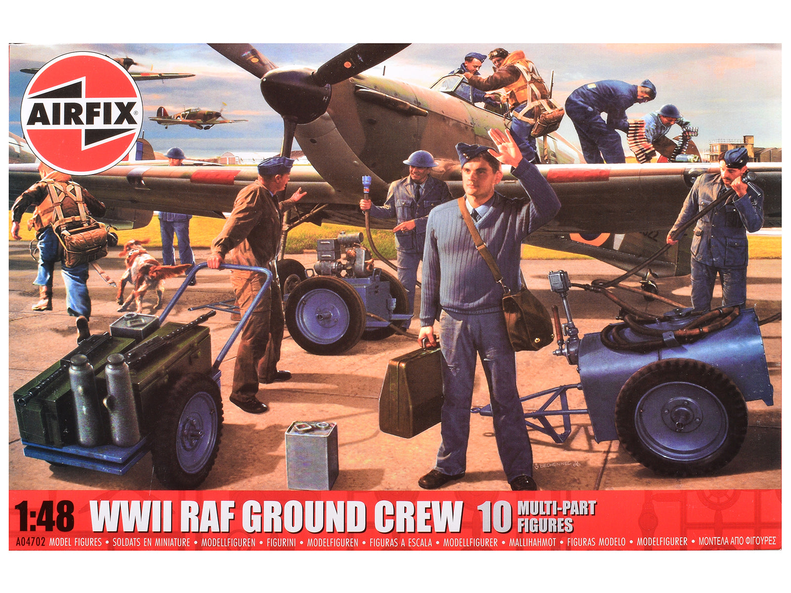 Level 1 Model Kit WWII RAF Ground Crew Figure and Accessory Set 1/48 Plastic Model Kit by Airfix