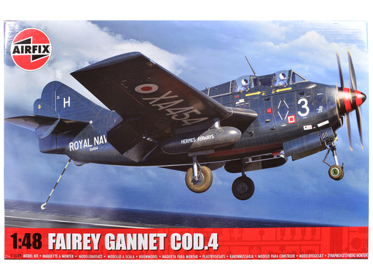 Level 4 Model Kit Fairey Gannet COD.4 Aircraft with 3 Scheme Options 1/48 Plastic Model Kit by Airfix