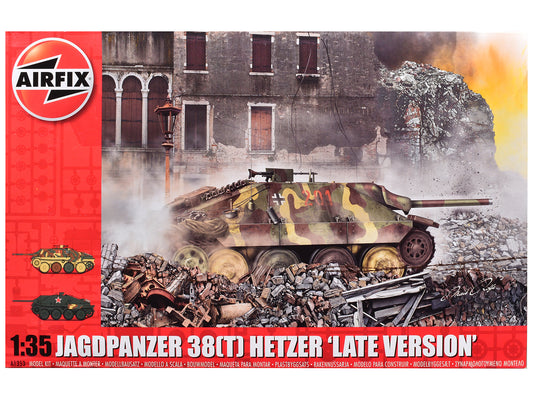 Level 3 Model Kit Jagdpanzer 38(t) Hetzer "Late Version" Tank with 2 Scheme Options (Level 3) 1/35 Plastic Model Kit by Airfix
