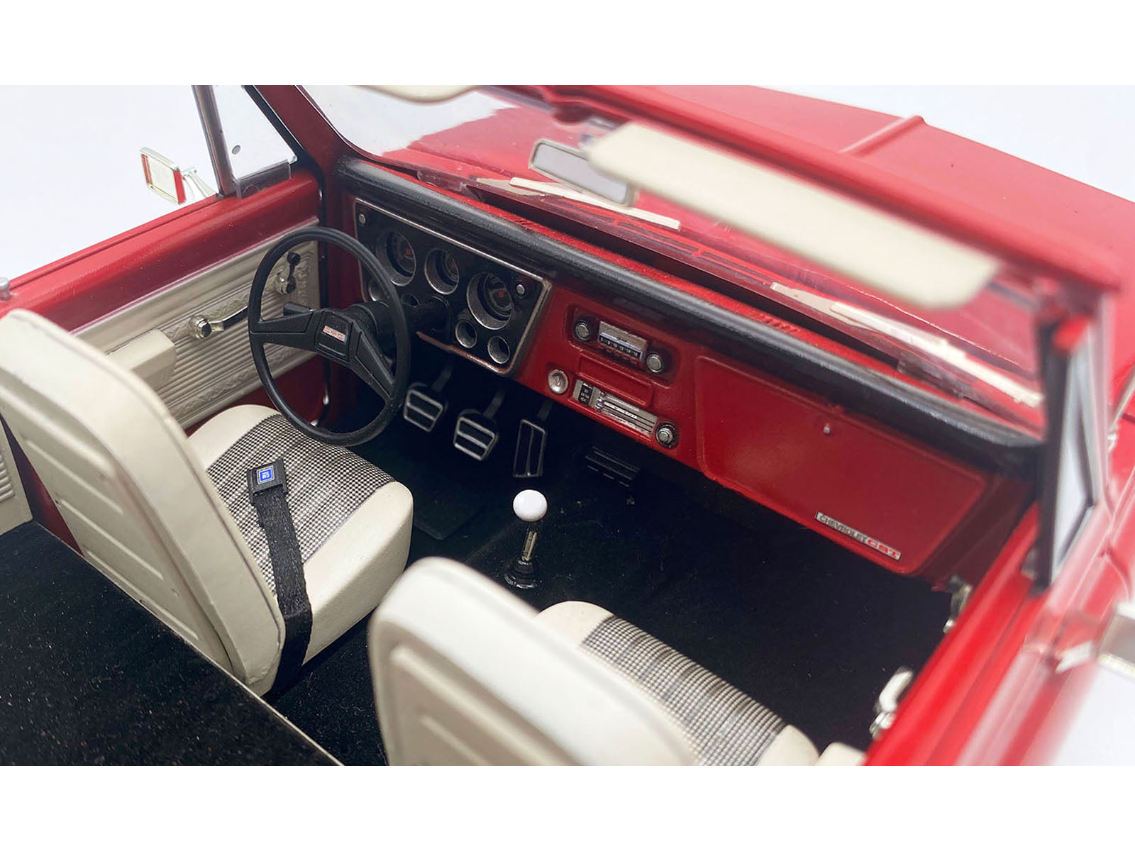 1970 GMC Jimmy Red Metallic with White Top "Slammed Custom" Limited Edition to 402 pieces Worldwide 1/18 Diecast Model Car by ACME