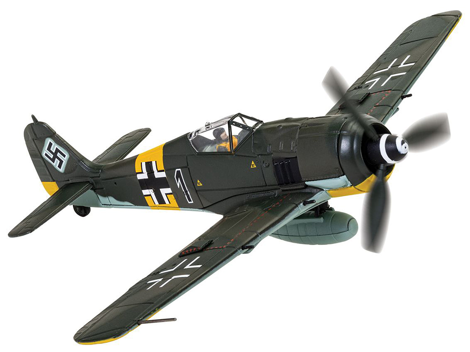 Focke-Wulf Fw 190A-8 Fighter Aircraft "Black 1 Oberleutnant Otto Kittel 2./JG54" (1945) German Luftwaffe "The Aviation Archive" Series 1/72 Diecast Model by Corgi