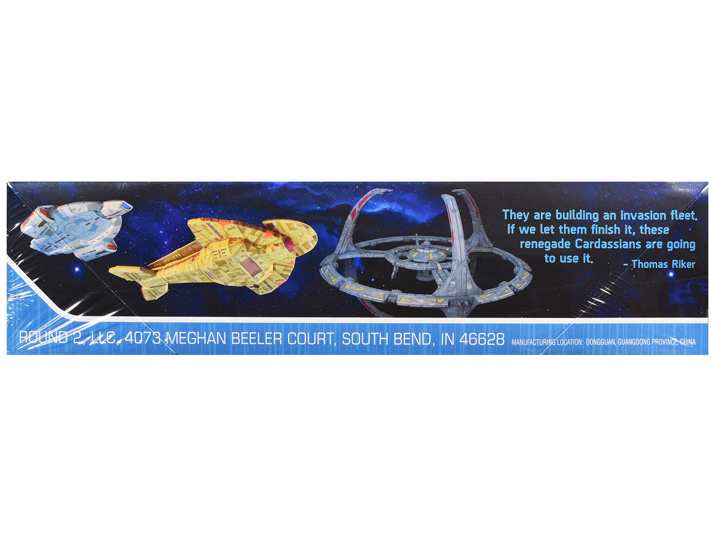 Skill 2 Model Kit Deep Space 9 Space Station with USS Defiant NX-74205 Space Ship and Cadassian Keldon-Class Cruiser "Star Trek: Deep Space Nine" (1993-1999) TV Series 1/3300 Scale Model by AMT