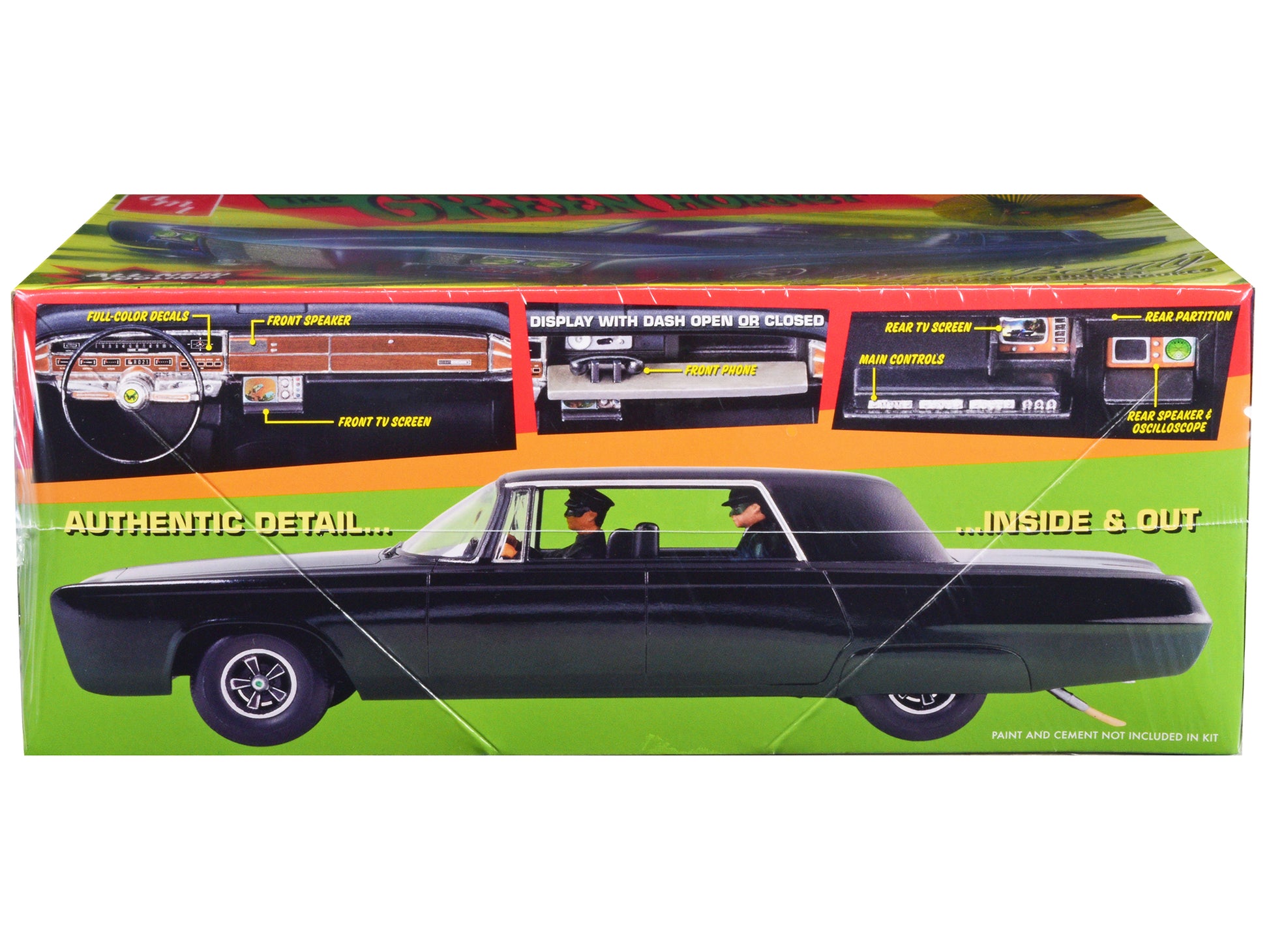 Skill 2 Model Kit Black Beauty "The Green Hornet" (1966‚Äì1967) TV Series with Green Hornet and Kato Figures 1/25 Scale Model by AMT