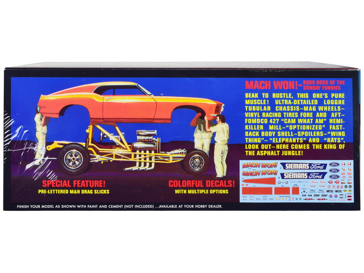 Skill 3 Model Kit 1970 Ford Mustang Funny Car "Mach Won" 1/25 Scale Model by AMT