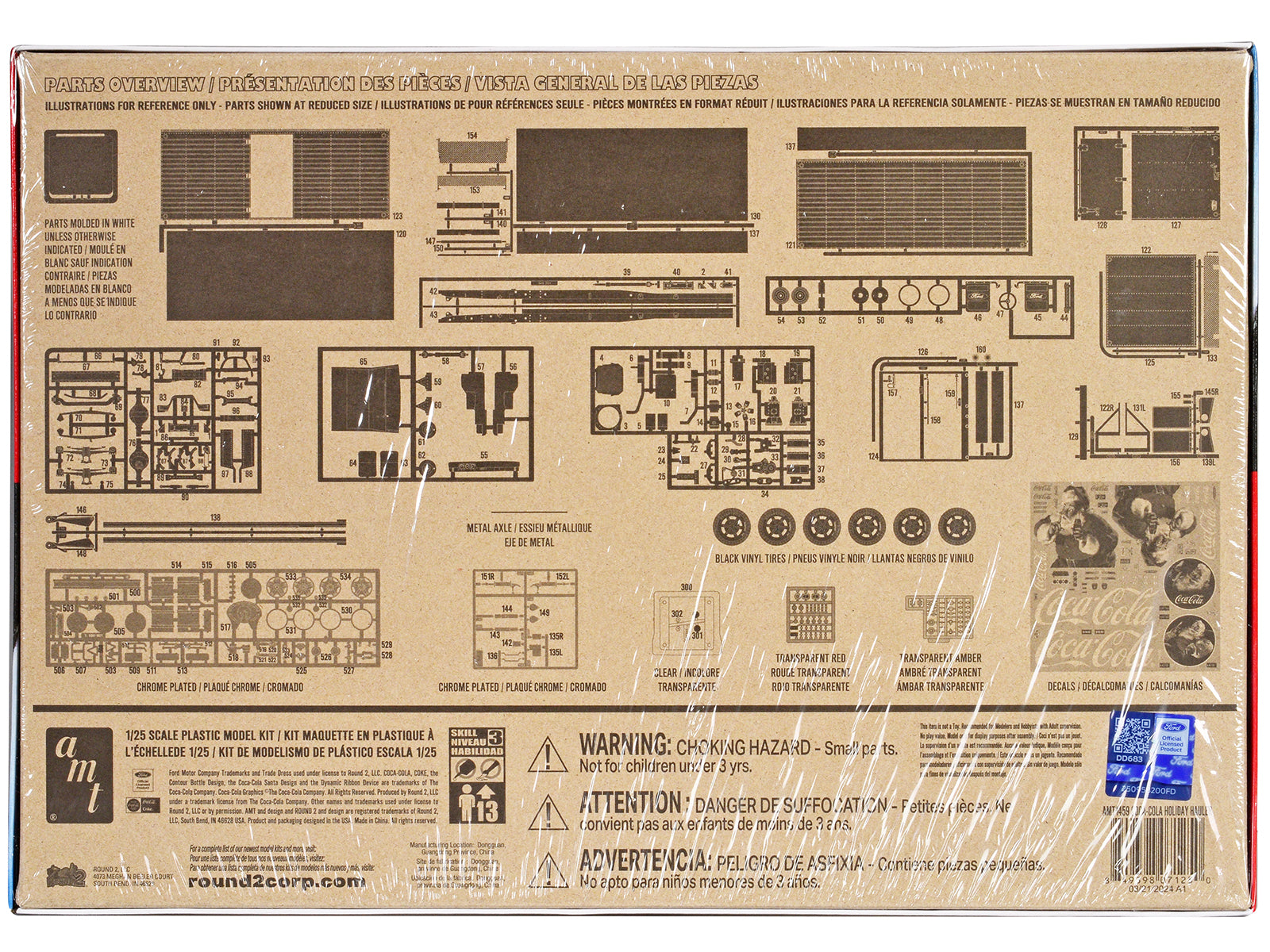 Skill 3 Model Kit Ford C-600 City Delivery Truck "Holiday Hauler - Coca-Cola" 1/25 Scale Model by AMT