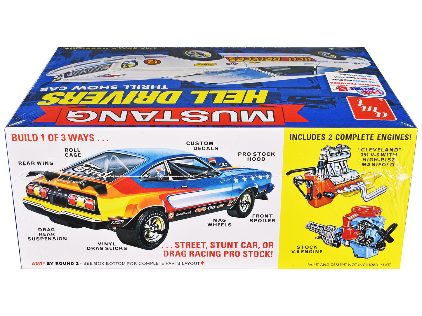 Skill 2 Model Kit 1977 Ford Mustang "Hell Drivers" Thrill Show Car 1/25 Scale Model by AMT