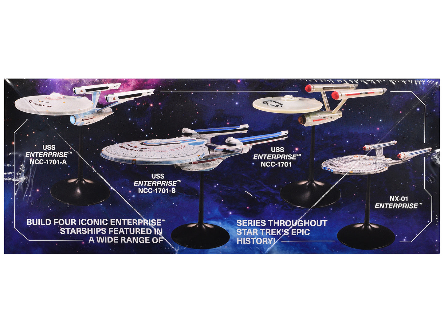 Skill 2 Model Kit U.S.S. Enterprise Four Ship Set "Star Trek" 1/2500 Scale Model by AMT