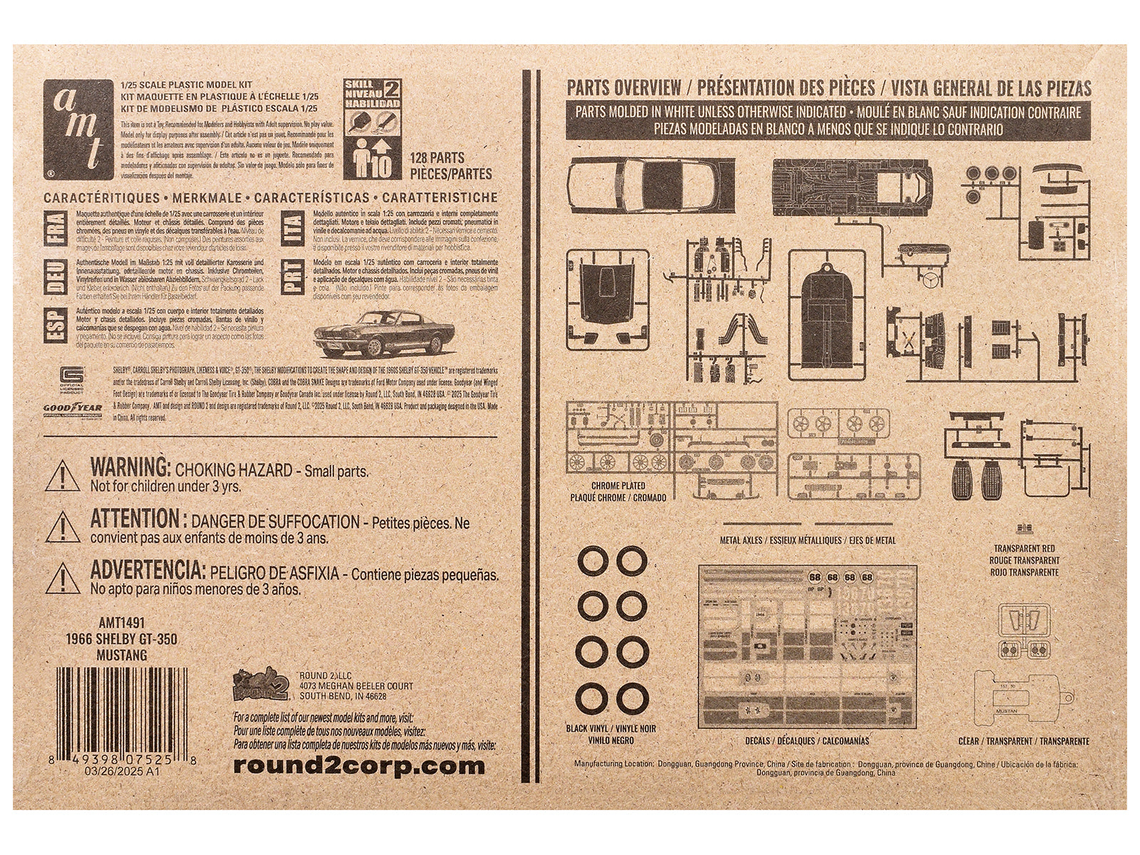 Skill 2 Model Kit 1966 Shelby Mustang GT-350 1/25 Scale Model by AMT