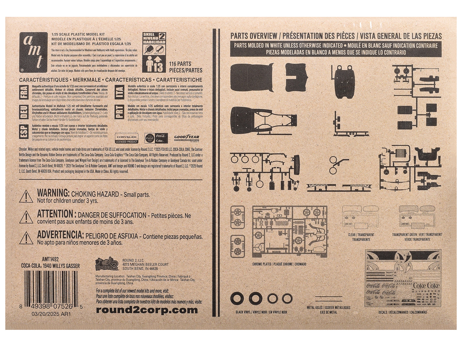 Skill 2 Model Kit 1940 Willys Coupe "Coca-Cola Race Team" 1/25 Scale Model by AMT