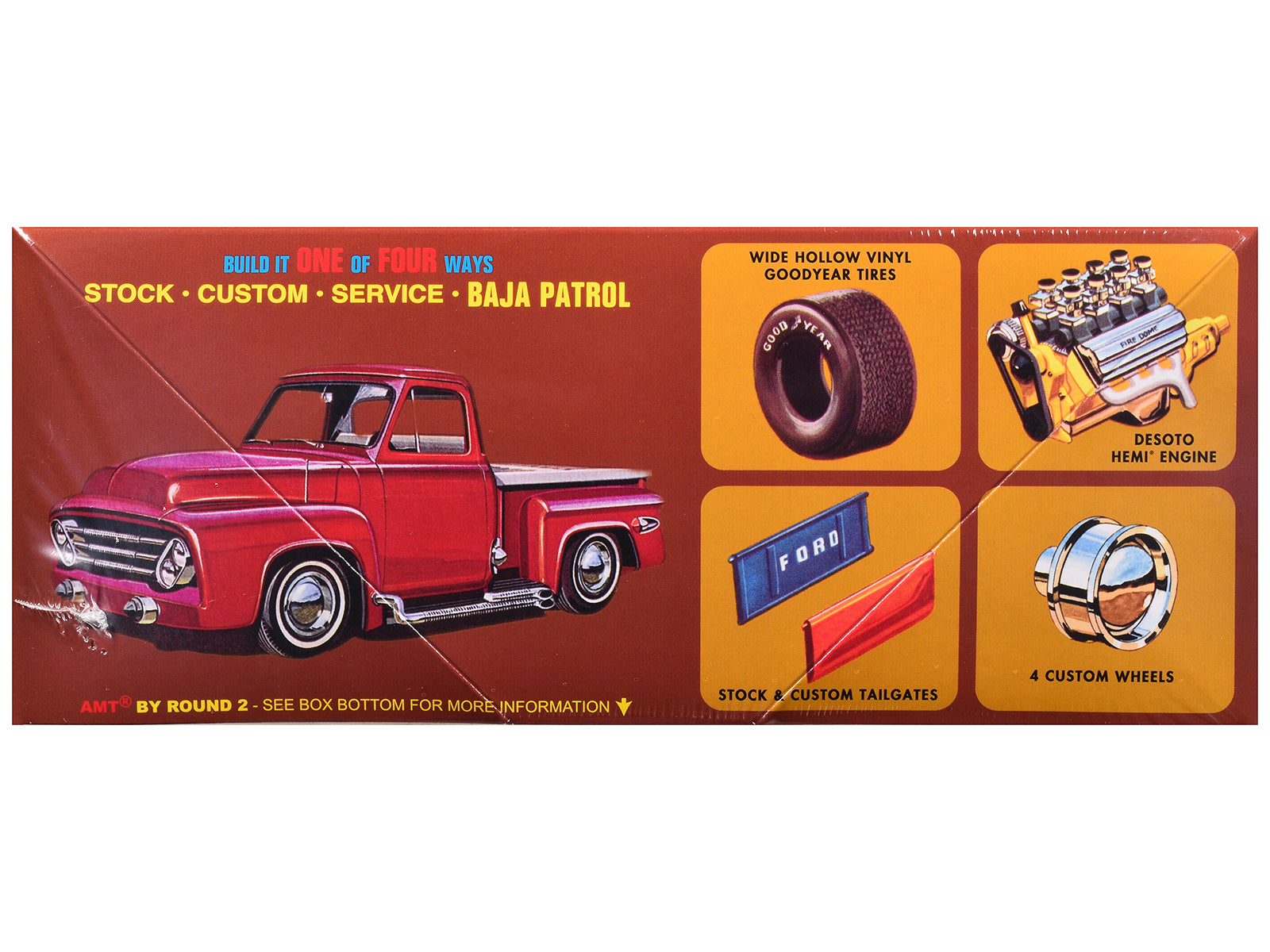 Skill 2 Model Kit 1953 Ford Pickup Truck "Baja Patrol" 1/25 Scale Model by AMT