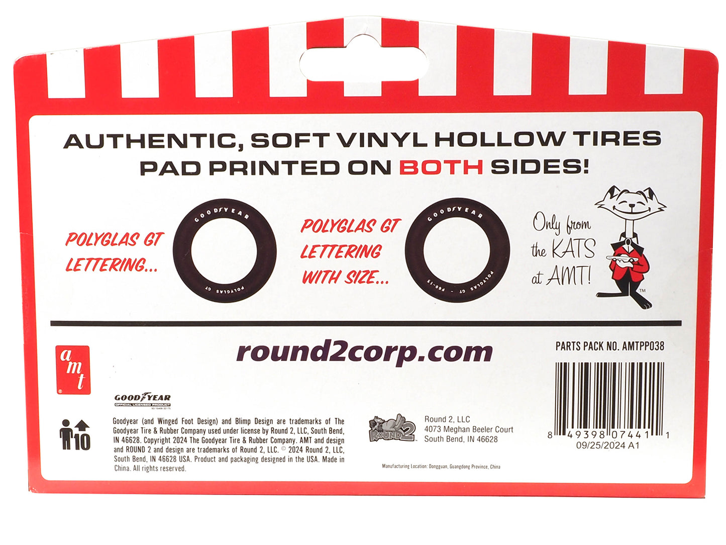 Model Kit "Goodyear Polyglas GT" Tires Set of 8 Pieces for 1/25 Scale Models by AMT