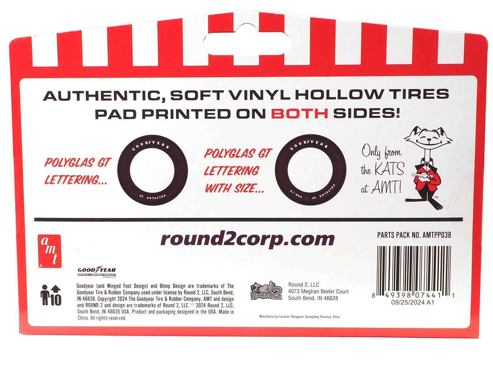 Model Kit "Goodyear Polyglas GT" Tires Set of 8 Pieces for 1/25 Scale Models by AMT