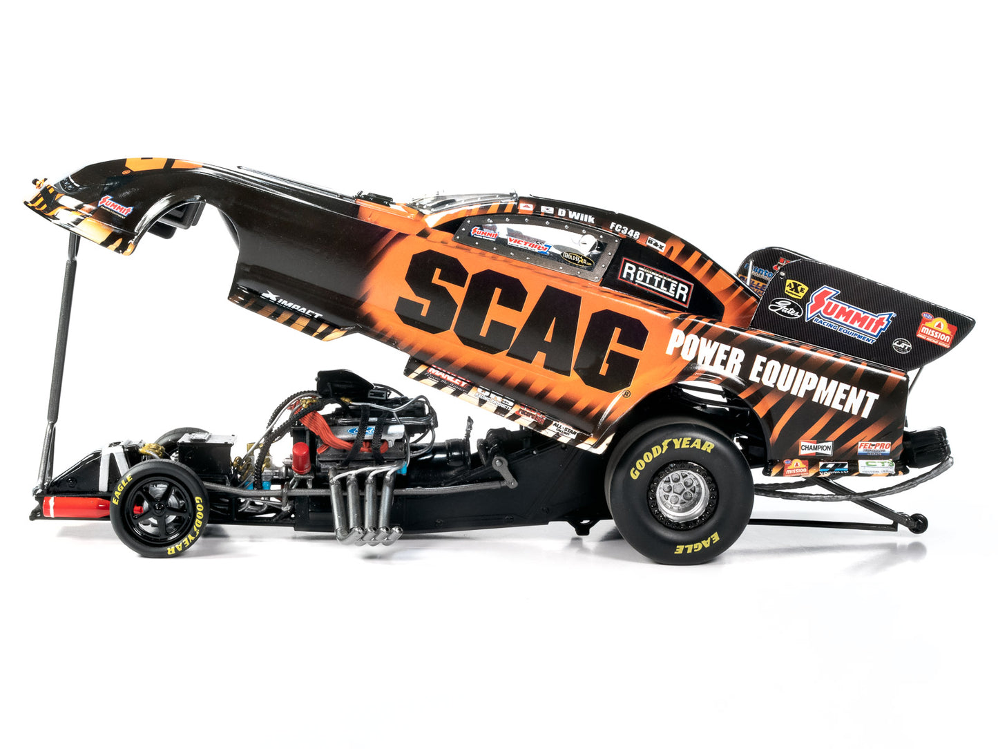 Ford Mustang NHRA Funny Car Dan Wilkerson "SCAG Power Equipment" (2024) Limited Edition 1/24 Diecast Model by Auto World