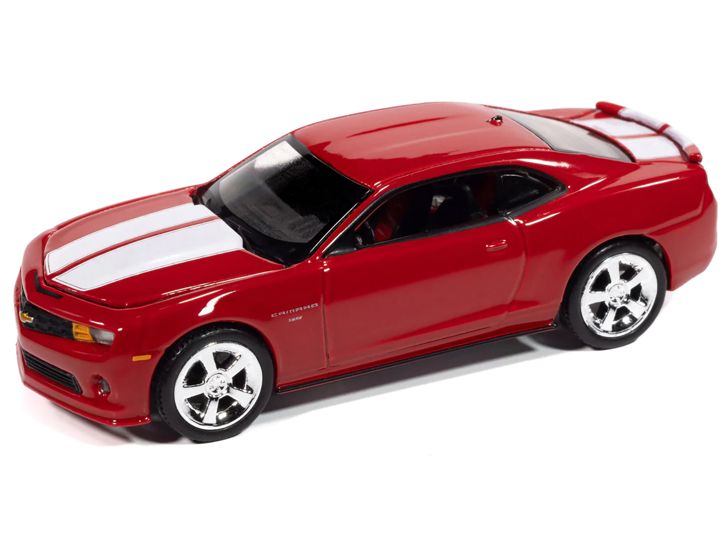 2010 Chevrolet Camaro RS/SS Victory Red with White Stripes "Modern Muscle" Series 1/64 Diecast Model Car by Auto World
