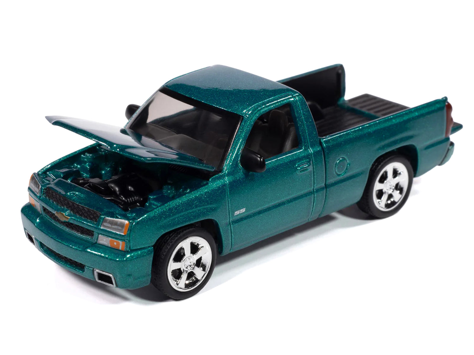 2005 Chevrolet Silverado SS Custom Pickup Truck Teal Metallic "Muscle Trucks" Series 1/64 Diecast Model Car by Auto World