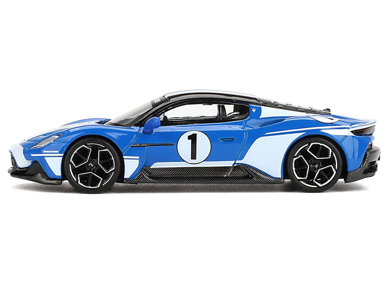 Maserati MC20 #1 Blue with White Stripes and Black Top "Maserati Performance Experience" 1/64 Diecast Model Car by BBR