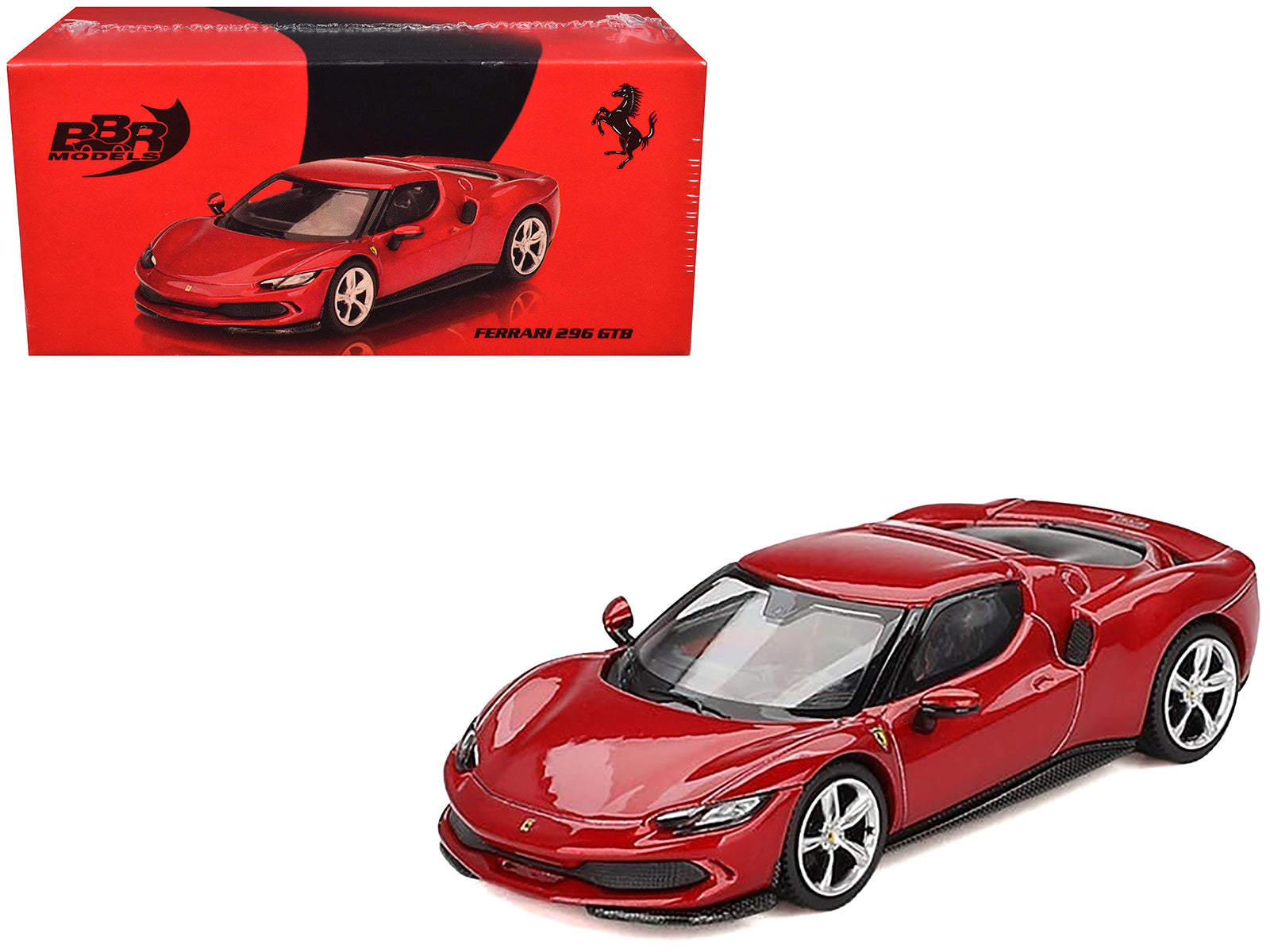 Ferrari 296 GTB Rosso Imola Red 1/64 Diecast Model Car by BBR