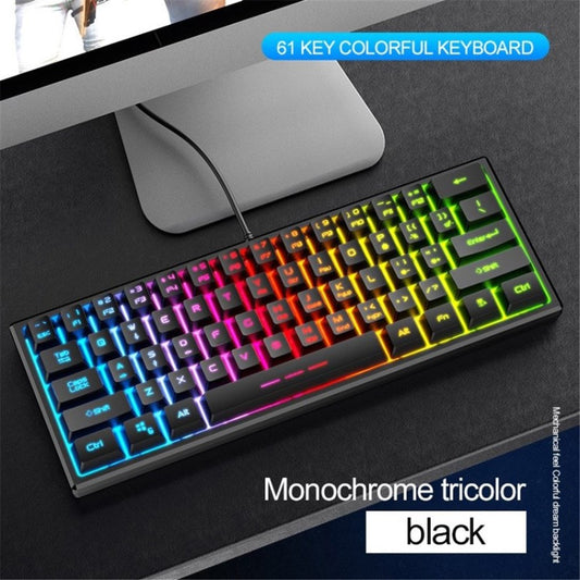 FV-61 Wired Gaming Keyboard RGB Backlit 61 Keys Computer Keyboard