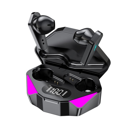 X15 Bluetooth-compatible Gaming Earbuds In-Ear Gaming Earphones with LED Light Auto Pairing Wireless Gaming Headset