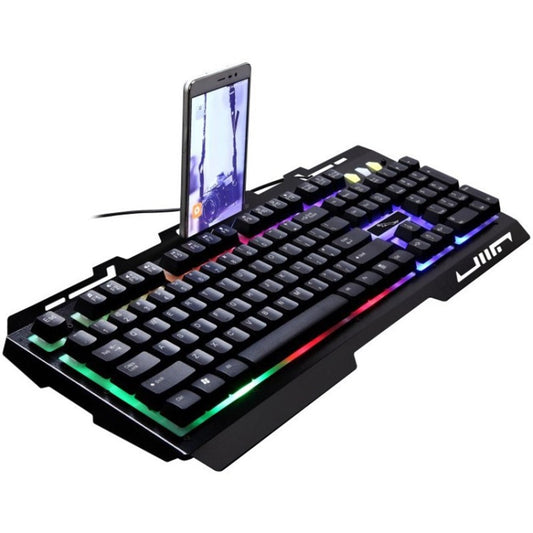 G700 Wired Gaming Keyboard RGB Backlit 104 Keys Keyboard with Phone Holder (Chinese Packaging)