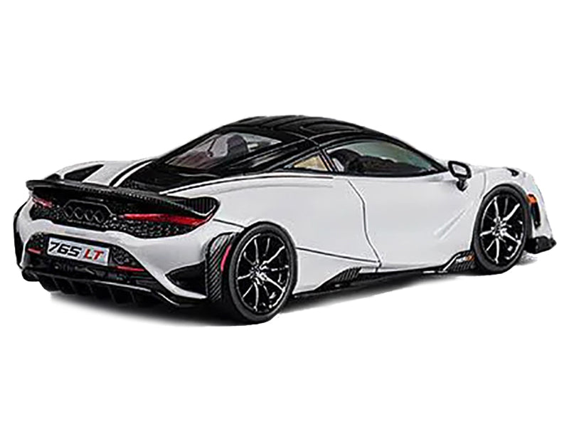 McLaren 765LT White with Black Top and Extra Wheels 1/64 Diecast Model Car by CM Model