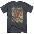 DC Comics Flash Just Passing Through Mens T Shirt Charcoal Officially Licensed