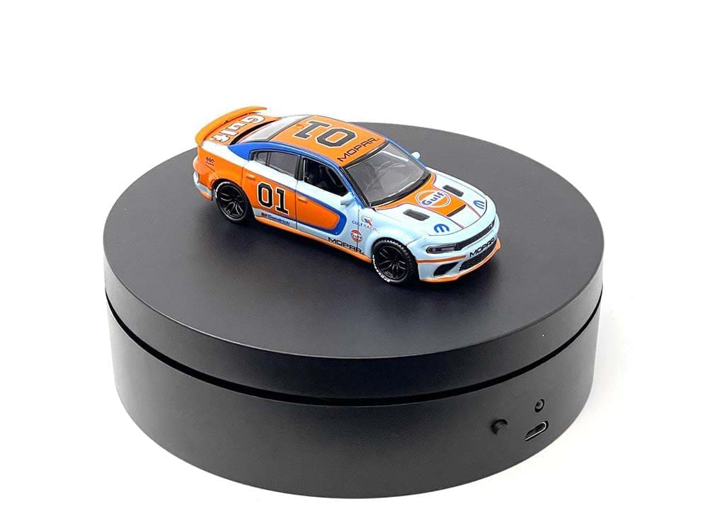 Mini Turntable Rotating Display Stand 4.75" with Black Base for 1/64 Scale Model Cars
