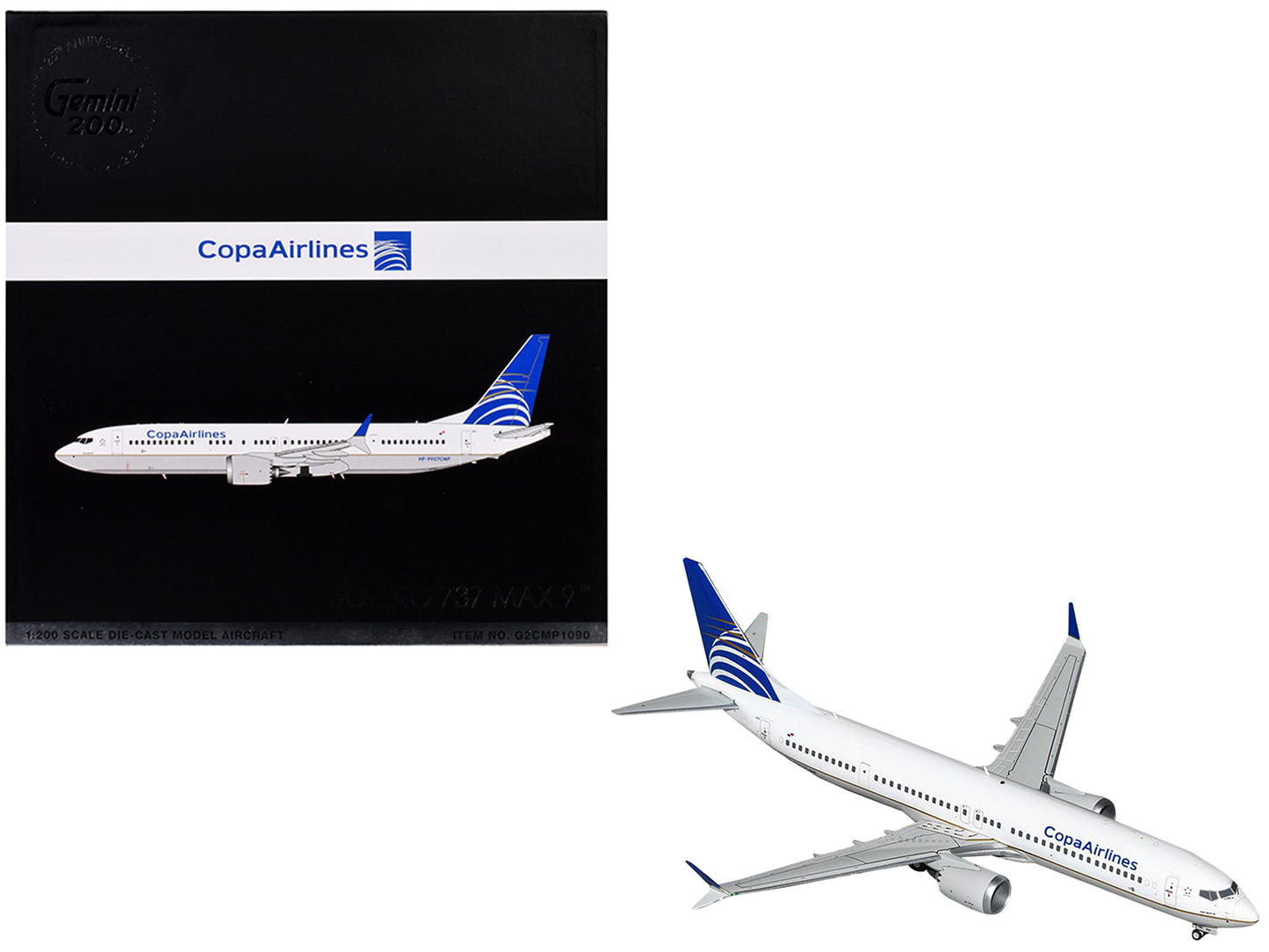 Boeing 737 MAX 9 Commercial Aircraft "Copa Airlines" (HP-9907CMP) White with Blue Tail "Gemini 200" Series 1/200 Diecast Model Airplane by GeminiJets