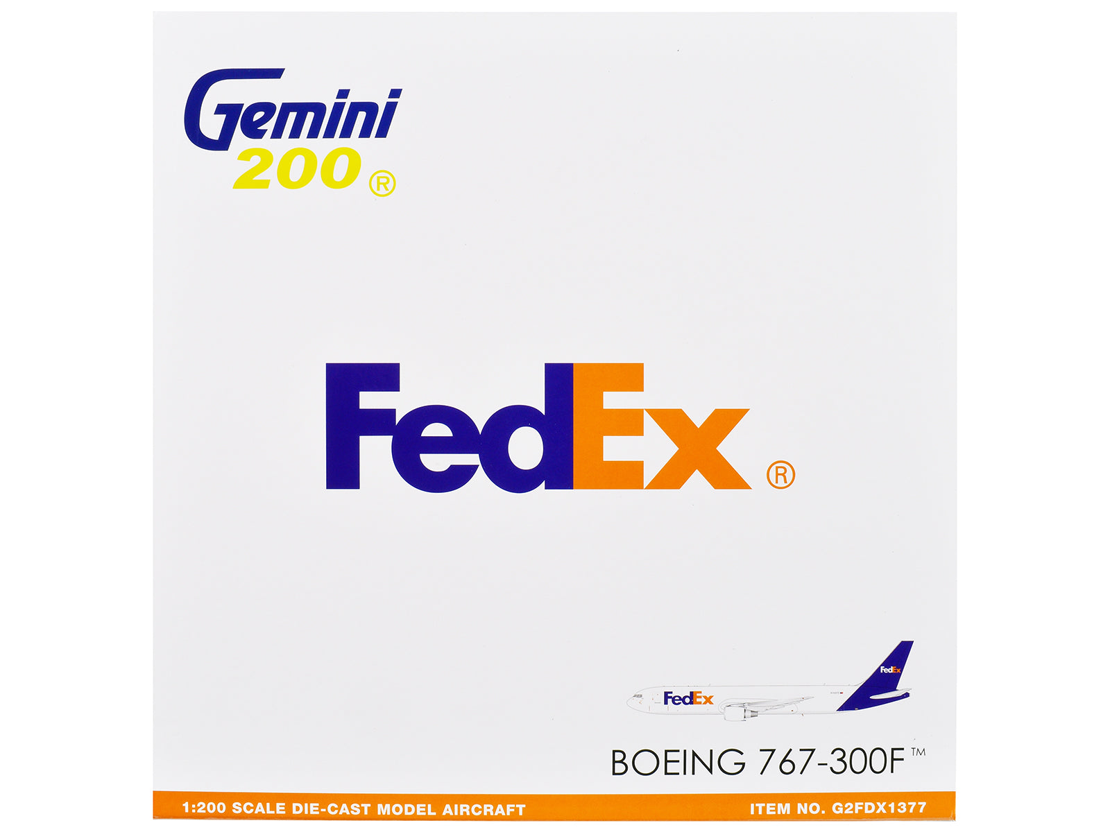 Boeing 767-300F Commercial Aircraft "FedEx (Federal Express)" (N144FE) White with Purple Tail "Gemini 200" Series 1/200 Diecast Model Airplane by GeminiJets