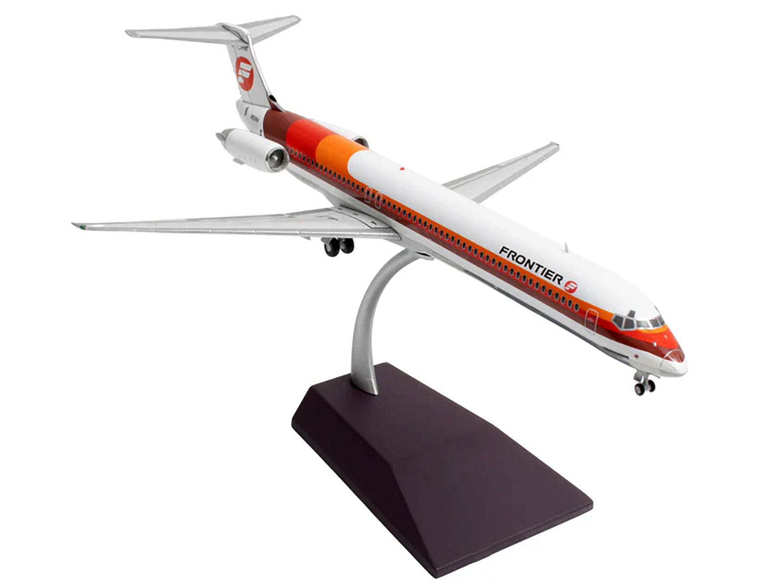 McDonnell Douglas MD-81 Commercial Aircraft "Frontier Airlines" (N859HA) White with Red and Orange Stripes "Gemini 200" Series 1/200 Diecast Model Airplane by GeminiJets