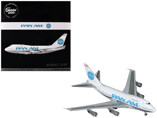 Boeing 747SP Commercial Aircraft "Pan American Airways" (N531PA) White with Blue Tail Graphics "Gemini 200" Series 1/200 Diecast Model Airplane by GeminiJets
